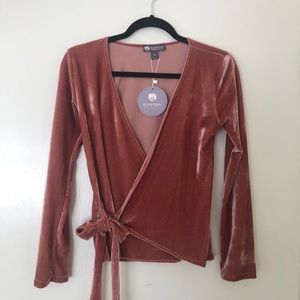 Velour wrap top